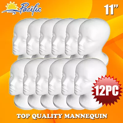 $54.99 • Buy 12PCS 11 FOAM MANNEQUIN MANIKIN Head Wig Display Hat Glasses