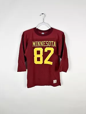 Vintage 70s Champion Minnesota Gophers 1/4 Sleeve V Neck T Shirt Jersey Sports • $64.99