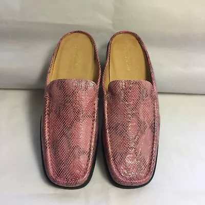 Ladies Mule Shoes 5 Pink JANE SHILTON Heel Snakeskin Pattern • £15