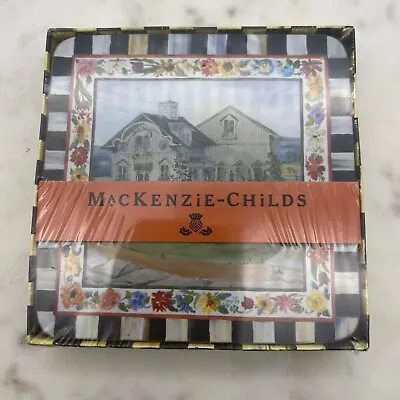 Rare! Retired MacKenzie Childs Set Of 4PC Farmhouse Coasters In Box MINT! • $79.95