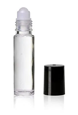 10 Ml 1/3 Oz Plain Roll On Bottles W/ball & Black Caps Pack Of 12 • $15.56