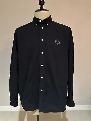 $67 • Buy Kenzo Paris Button Up Shirt Black Long Sleeve Size XL