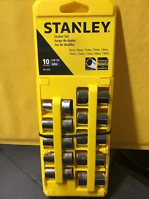 Stanley 10-Piece Socket Set 1/2 Drive New In Packaging MM • $23.99