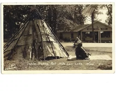 C1940 Indian Trading Post Mille Lacs Minnesota MN RPPC Real Photo Postcard • $9.99