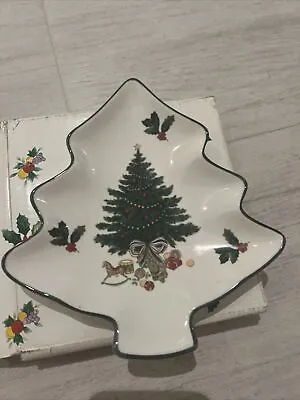 New  MIKASA Heritage Christmas Story Tree Shaped Nut/Candy Dish Plate • $15