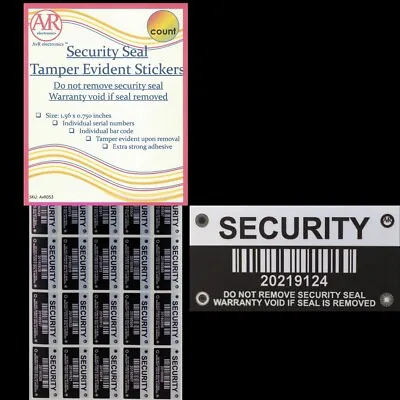 $4.99 • Buy WARRANTY VOID IF REMOVED Tamper Proof Security Sticker: Serial Number. (AvR053)