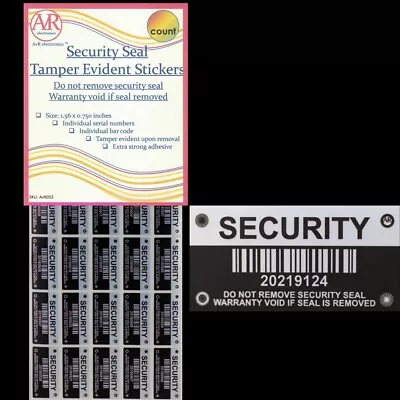 $7.99 • Buy WARRANTY VOID IF REMOVED Tamper Proof Security Sticker: Serial Number. (AvR053)