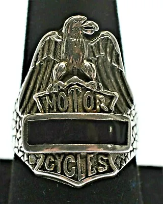 Unique Harley Davidson Sterling Silver Motorcycle Ring  Size 9 1/4 • $150