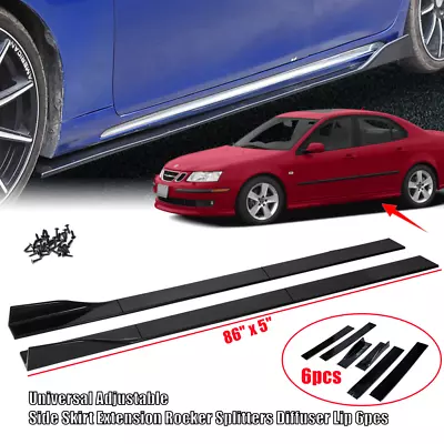 86  Universal Fit For Saab 9-3 2003-2007 Side Skirt Lip Splitter Rocker Panel • $52.58