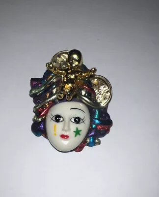 Colorful Mardi Gras Brooch Pin Mask Headdress King Cake Baby • $15