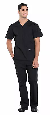 Cherokee WW Pro Men's Scrub Set- WW695 V-Neck Top & WW190 Drawstring Cargo Pants • $59.98