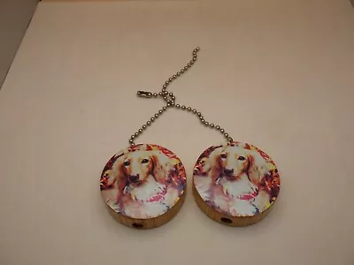 Dachshund Doxin Weiner Dog Blonde Beige Long Hair Ceiling Fan Pull Cords • $4.99