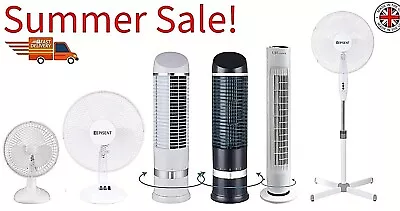 £10.99 • Buy Floor Standing Pedestal Fan 16 Inch Oscillating Electric 3 Speed White Cooling