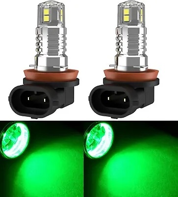 LED 20W H9 Green Two Bulbs Head Light High Beam Replacement Upgrade Show Color • $25.50