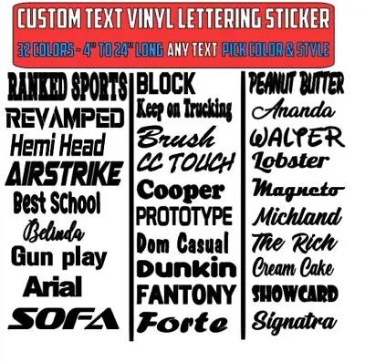 Custom Text Vinyl Lettering Sticker Decal Personalized -ANY TEXT - ANY NAME - [2 • $5.89