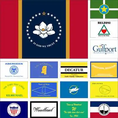 Mississippi Flag Charleston Gulfport Jackson Jonestown Mize Olive Branch Tupelo • $12