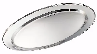 £3.25 • Buy S/Steel Oval Serving Platter Tray Dish Meat Poultry Carving Roasting Buffet