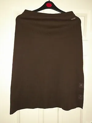 Womens Saint James Skirt UK12  Brown 100% New Wool A Line Woolmark Zip France • £12