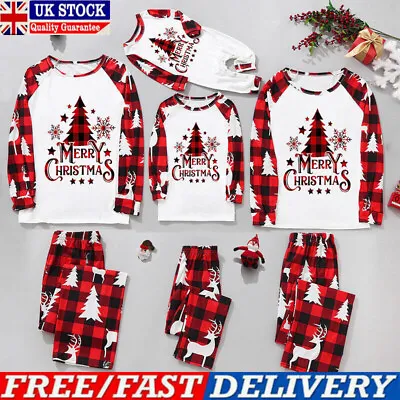 Christmas Pyjamas PJs Outfit Family Mens Ladies Kid Baby Xmas Tree Sleepwear Set • £8.99