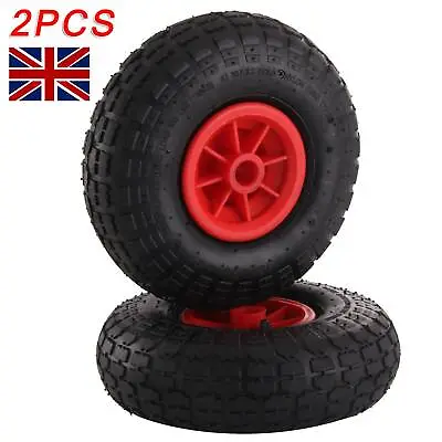 UK 2 X 10  Pneumatic Sack Truck Trolley Wheel Barrow Tyre Tyres Wheels • £8.89