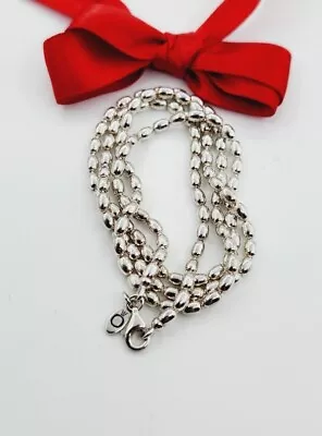 $265 • Buy New Authentic Pandora Sterling Silver Necklace 100cm Rice Ball Chain 590143