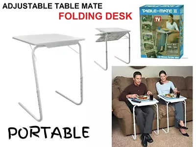 Portable Adjustable Table Mate Tv Laptop  Tray - Folding Desk • £17.89