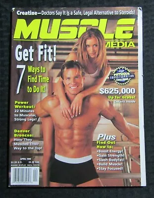 1998 April  MUSCLE MEDIA Body Building Fitness Magazine FVF 7.0 Denver Broncos • $15.25