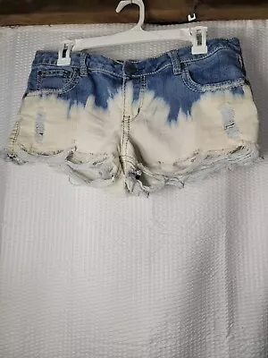 Mossimo Supply Co Womens Juniors Denim Cutoff Shorts Bleached Size 13 Fit 6 • $9.99