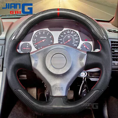 Customized Carbon Fiber Steering Wheel Fit For 1999–2002 Nissan Gtr R34 Black • $399