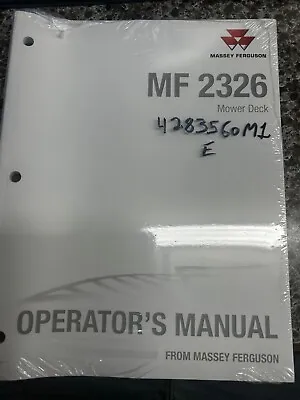 Massey Ferguson 2326 Mower Deck Operator's Manual 4283560m2 • $10