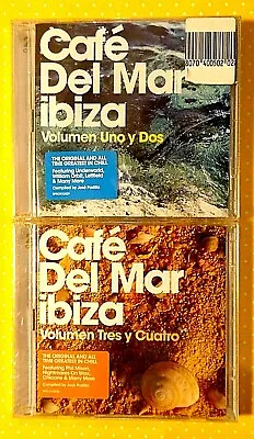 CAFE' DEL MAR IBIZA - Vol. 1-2 And Vol. 3-4 - 4 NEW & SEALED CDs • £37.01