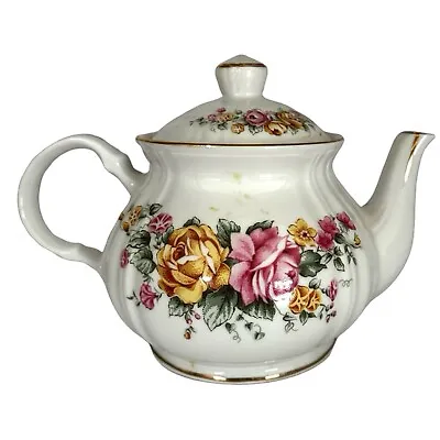 Vintage ENGLISH ELEGANCE Floral China Teapot 1991 Robinson Design Group • $32