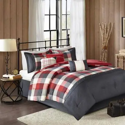 Madison Park Comforter Set 92  X 104  King PolyesterSpot Clean Red (7-Pcs) • $138.05