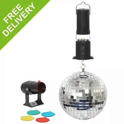 Cheetah DJ Disco Party Mirror Ball With 4 Colour Mini Spot Light 6  Inch • £35.99