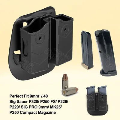 Mag Pouch Double Magazine Holster For Sig Sauer P320 P226 P229 P250 FS 9 Mm 40 • $18.99