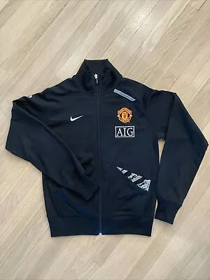 Nike Manchester United Football Soccer Full Zip Training Jacket AIG Black Small • $60