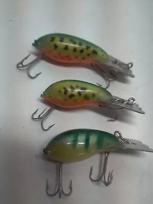 Original Lot Of 3 Fred Arbogast Mudbug Tough 3 In Crankbait Fishing Lure • $15.50