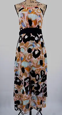 £38.34 • Buy Matthew Williamson Women Dress 4 Halter Tiered Ribbon Waist Chiffon Gown