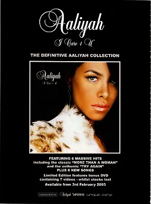 Framed Magazine Advert 11x8  Aaliyah : I Care 4 All Album • $28.58