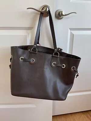 Longchamp Brown Pebbled Leather Bag Tote Made In France • $160