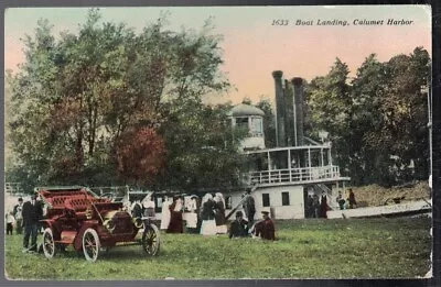 Antique 1911 Steamer Boat Thistle At Calumet Harbor Michigan Postcard • $0.99