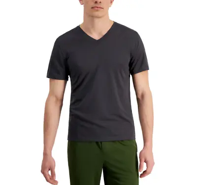 ID Ideology Men Birdseye Mesh V-Neck T-Shirt Deep Charcoal Size M 2306 • $5.25