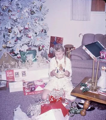 Vintage Stereo Realist Photo 3D Slide CHRISTMAS TREE Girl W Presents • $4.95