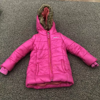 Eddie Bauer 2T Pink Hooded Zip Ski Jacket Puffy • $32