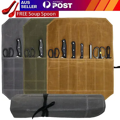 7 Slot Japanese Chef Knife Roll Bag Waxed Canvas Knife Storage Case Carry Bag  • $2.99