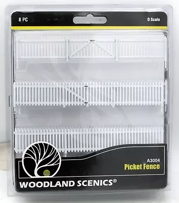 Woodland Scenics A3004 Picket Fence (O Scale) Pre-Painted Terrain White Wooden • $19.99