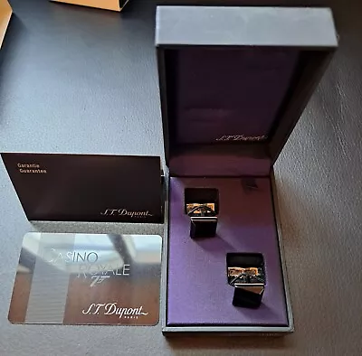 £1273.93 • Buy ST Dupont James Bond 007 Casino Royale Palladium And Onyx Cufflinks 5245