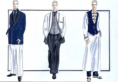 Drawing Art ANDREW LAWRENCE SCHIFF Mens Fashion Clothes Vintage 80s 90s Runway  • $119.20