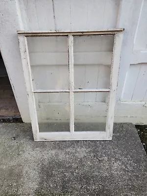 Vintage Farmhouse Old Wood Window Sash 4 Pane Window Frame 29 X 36 1/2 X 1 1/2 • $175