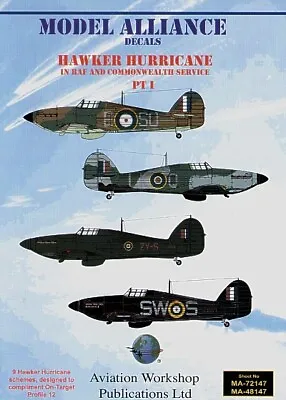 Model Alliance Decals 1/48 48147 -  Hawker Hurricane RAF & Commonwealth Part I • £11.99